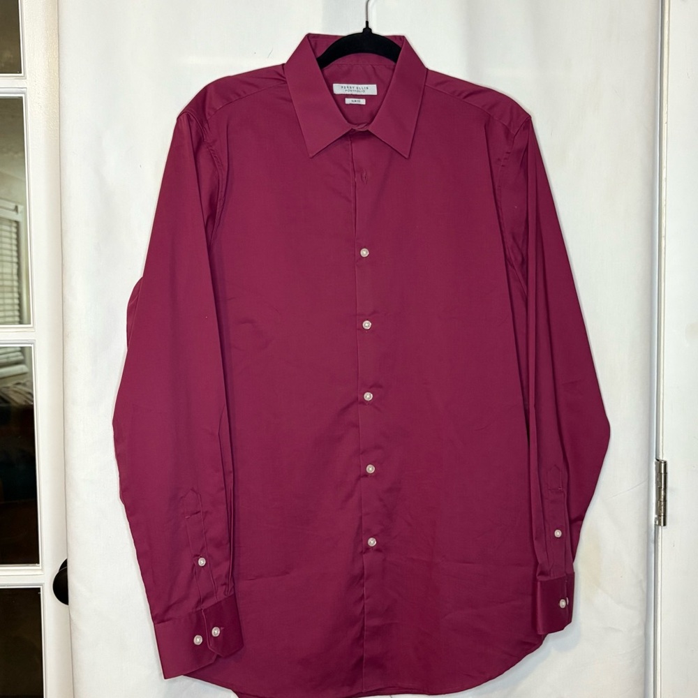 Perry Ellis Deep Red Men's Dress Shirt